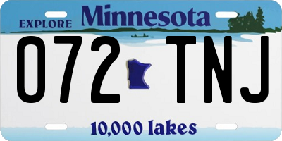 MN license plate 072TNJ