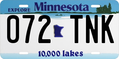 MN license plate 072TNK
