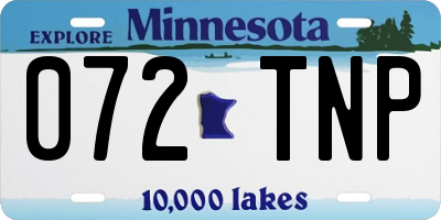 MN license plate 072TNP