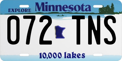 MN license plate 072TNS