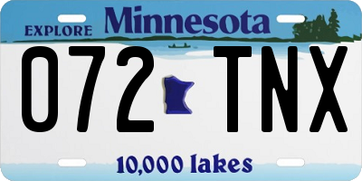 MN license plate 072TNX