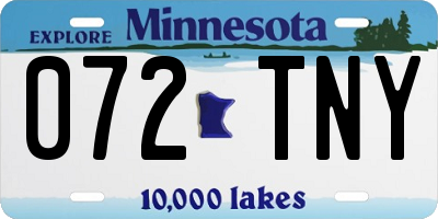MN license plate 072TNY
