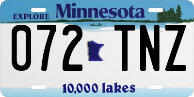 MN license plate 072TNZ