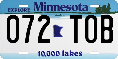 MN license plate 072TOB