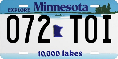 MN license plate 072TOI