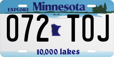 MN license plate 072TOJ