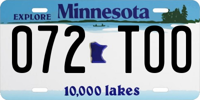MN license plate 072TOO