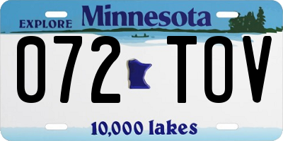 MN license plate 072TOV
