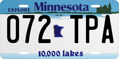 MN license plate 072TPA
