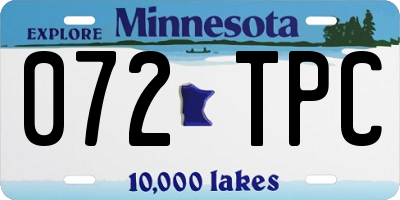 MN license plate 072TPC
