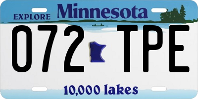MN license plate 072TPE