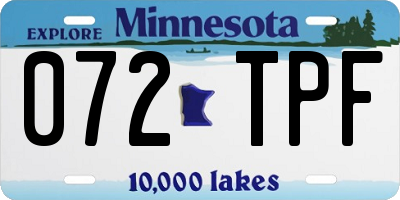 MN license plate 072TPF