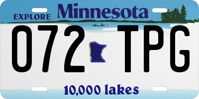 MN license plate 072TPG