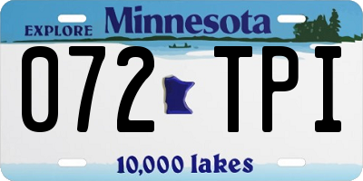 MN license plate 072TPI
