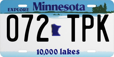 MN license plate 072TPK