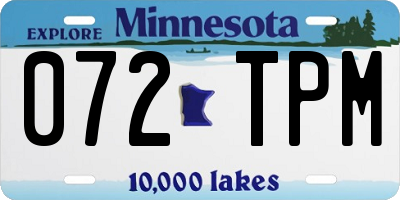 MN license plate 072TPM