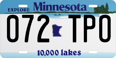 MN license plate 072TPO
