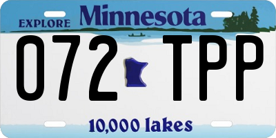 MN license plate 072TPP