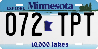 MN license plate 072TPT