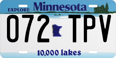MN license plate 072TPV