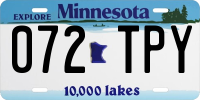 MN license plate 072TPY