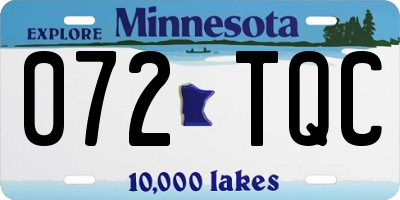 MN license plate 072TQC