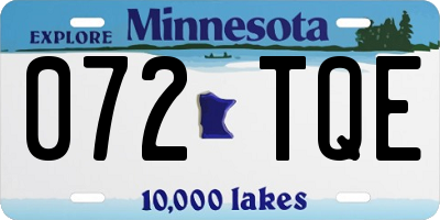 MN license plate 072TQE