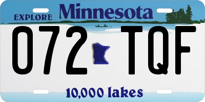 MN license plate 072TQF