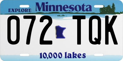 MN license plate 072TQK