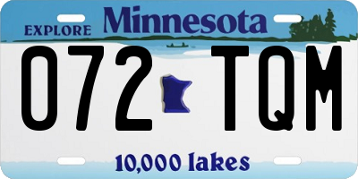 MN license plate 072TQM