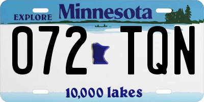 MN license plate 072TQN