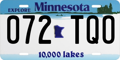 MN license plate 072TQO