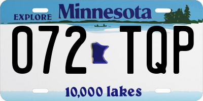 MN license plate 072TQP