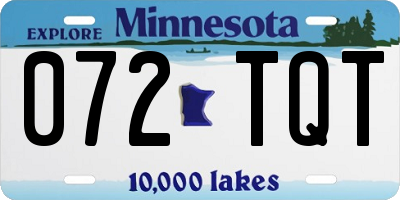 MN license plate 072TQT