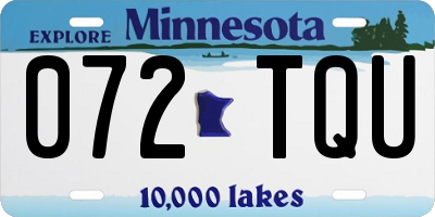 MN license plate 072TQU