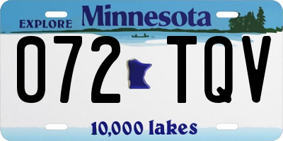 MN license plate 072TQV
