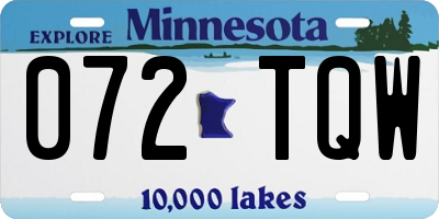 MN license plate 072TQW