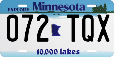 MN license plate 072TQX