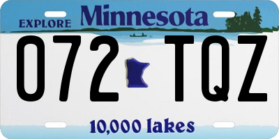 MN license plate 072TQZ