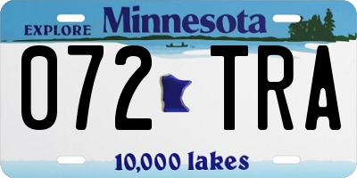MN license plate 072TRA