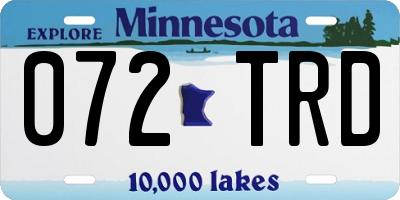 MN license plate 072TRD