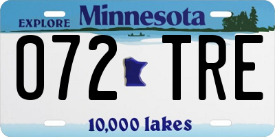MN license plate 072TRE