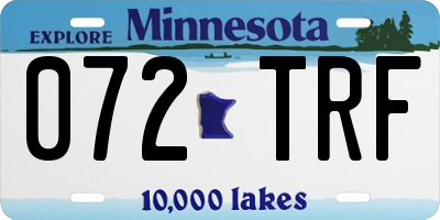 MN license plate 072TRF