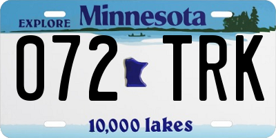 MN license plate 072TRK