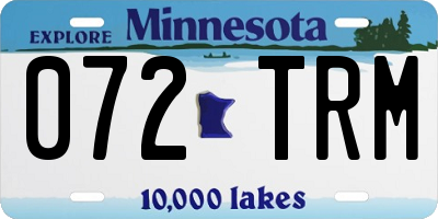 MN license plate 072TRM