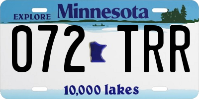 MN license plate 072TRR