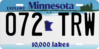MN license plate 072TRW