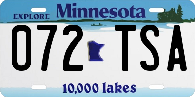 MN license plate 072TSA