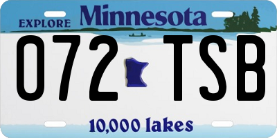 MN license plate 072TSB