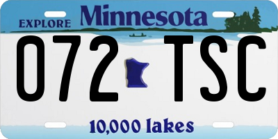 MN license plate 072TSC